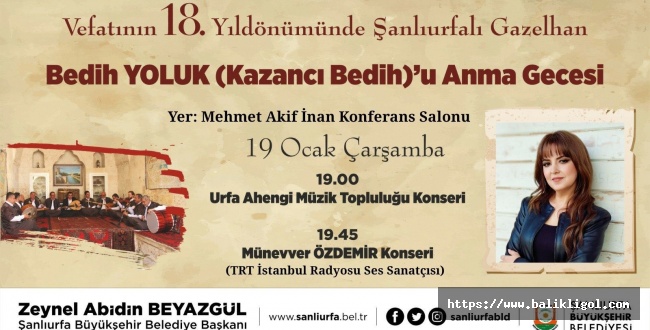 Kazancı Bedih Türkü Ve Gazellerle Yâd Edilecek