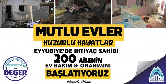 EYYÜBİYE’DE 200 EV DAHA YAŞANABİLİR HALE GELİYOR