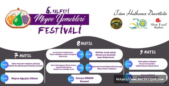 Halfeti’de 6. Meyve Yemekleri Festivali Düzenlenecek