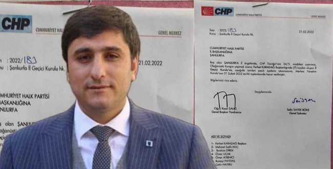 CHP Haliliye  ve Eyyübiye'ye kayyum atama