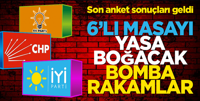 Bomba Anket Sonucu: Son Anket 6'lı masayı yasa boğacak