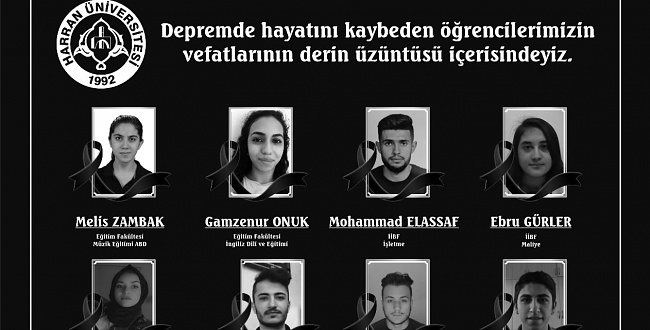 Harran Üniversitesi'nin 16 öğrencisi depremde hayatını kaybetti