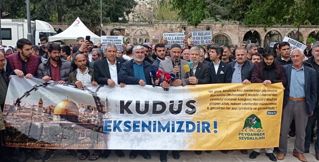 Şanlıurfa&#39;da Dünya Kudüs Günü basın açıklaması düzenlendi