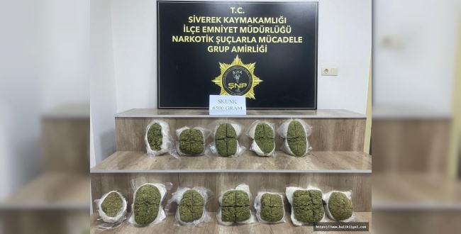 6 kilo 500 gram skunk maddesi ele geçirildi