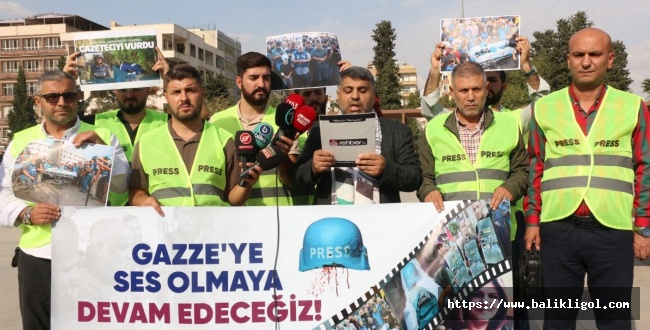 İsrail'de katledilen gazetecileri Şanlıurfa'daki gazeteciler protesto etti