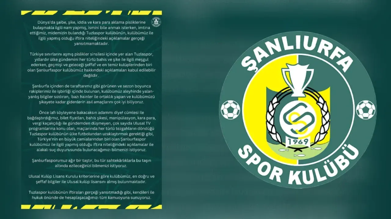 Şanlıurfaspor: Bahisçi Tuzlaspor Hukuk Önünde Hesap Verecek