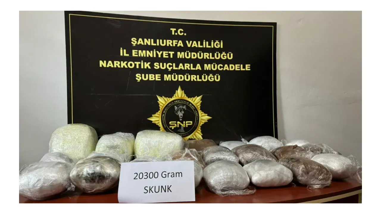 Şanlıurfa'da: 20 Kilogram Skunk Ele Geçirildi