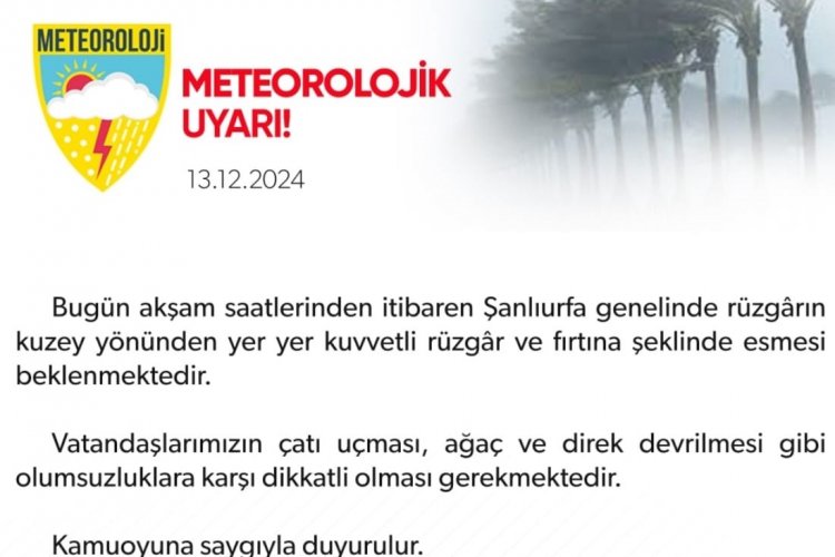 Meteoroloji'den Şanlıurfa İçin Uyarı! Akşam Saatlerinde Etkili Olacak