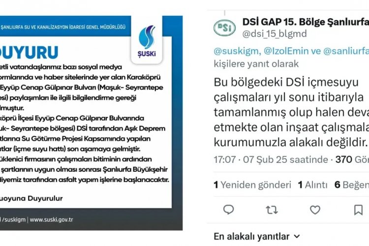 Maşuk Yolunda Yetki Tartışması: ŞUSKİ ve DSİ Arasında Açıklama Krizi